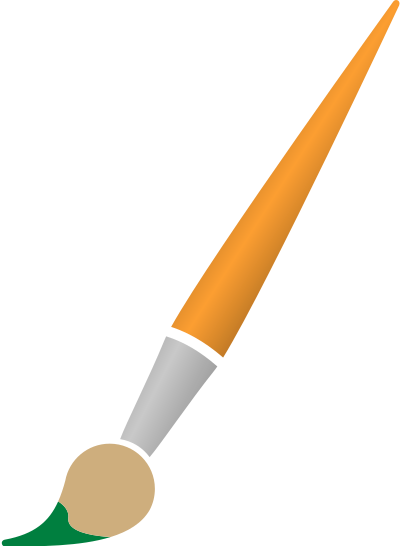 Paint Brush with Green Dye clipart