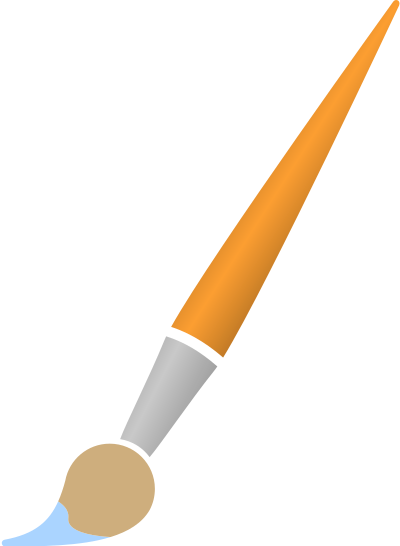 Paint Brush with Light Blue Dye clipart
