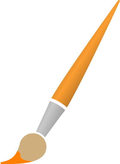 Paint Brush with Orange Dye clipart