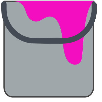 Paint bucket with pink paint drips clipart