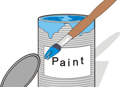 Paint tin can and brush 1 clipart