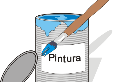Paint tin can and brush clipart