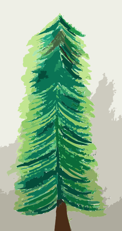 Painted Christmas Tree, untraced Vectorized clipart