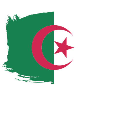 Painted flag of Algeria clipart