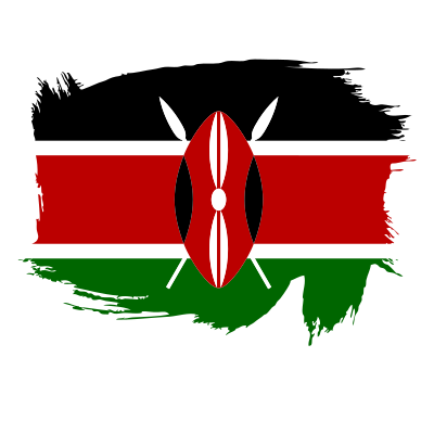 Painted flag of Kenya clipart