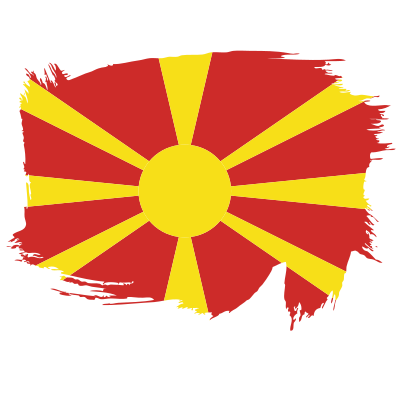 Painted flag of North Macedonia clipart