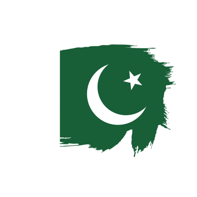 Painted flag of Pakistan clipart