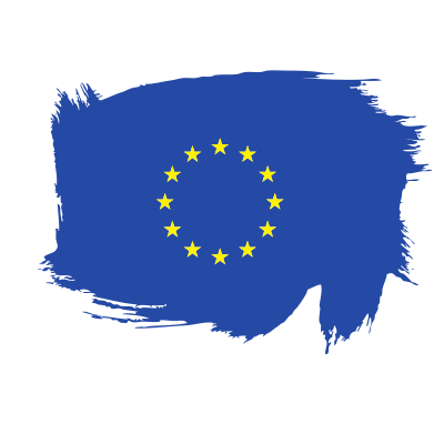Painted flag of the European Union clipart