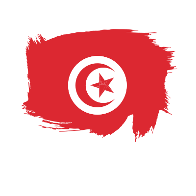 Painted flag of Tunisia clipart