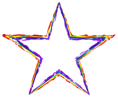 Painted Rainbow Star clipart