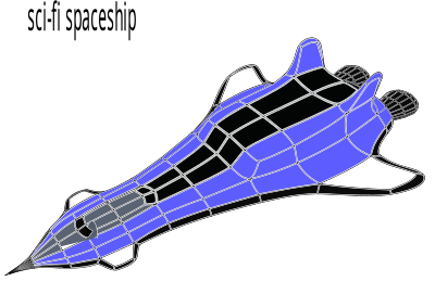 Painted scifi spaceship clipart