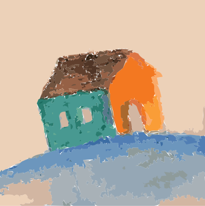 Painted Small Home (untraced) Vectorized clipart