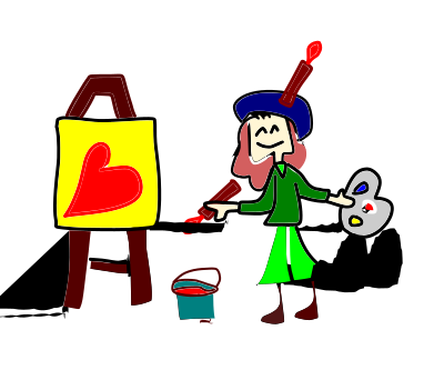 Painter with a picture clipart