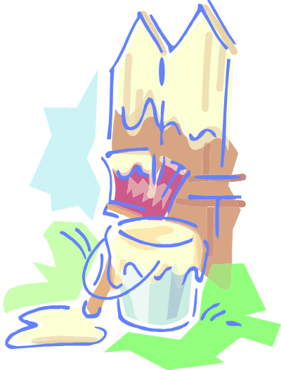 Painting a fence clipart