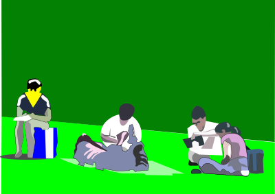 Painting in the park clipart