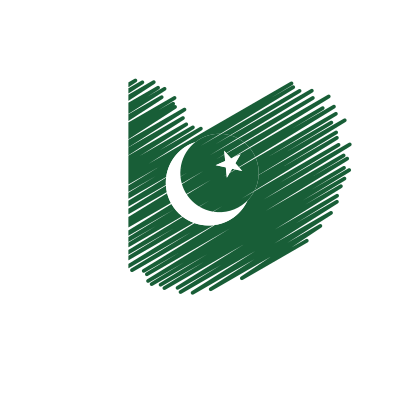 Pakistan flag heart shape clipart