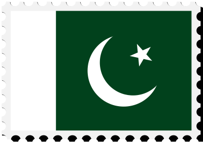 Pakistan flag stamp clipart