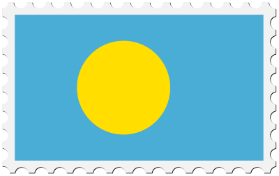 Palau flag stamp clipart