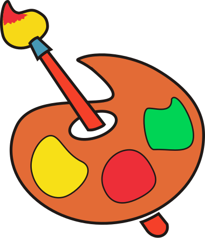 Palette and brush clipart