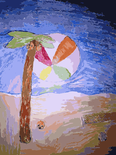 Palm Tree in the Sand: Daily Sketch 25 clipart