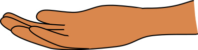 Palm up hand (dark skin) clipart