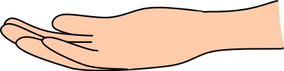 Palm up hand (light skin) clipart