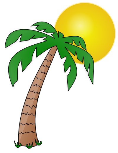 Palmier et soleil clipart