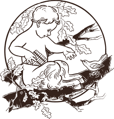 Pan in the Oak clipart