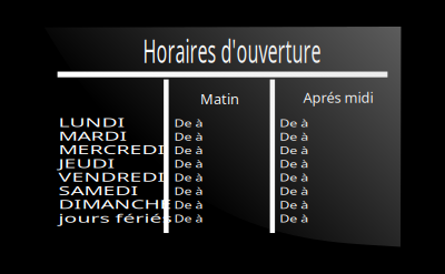 Pancarte horaires clipart
