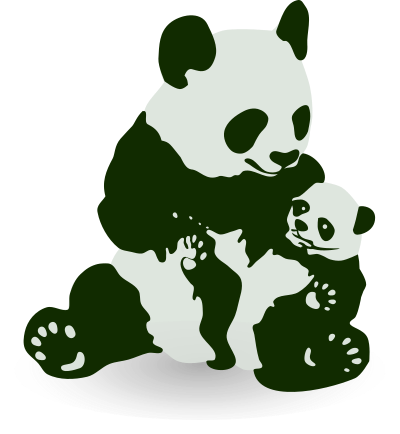 Panda & Baby Panda clipart