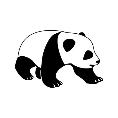 Panda bear silhouette (#2) clipart