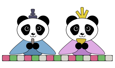 Panda Girl's Day Dolls clipart