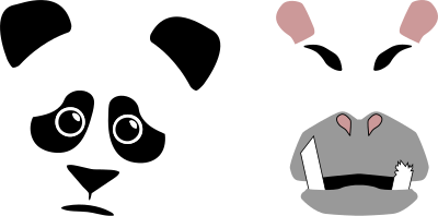 Panda & Hippo - Best Friends Forever (BFF) clipart