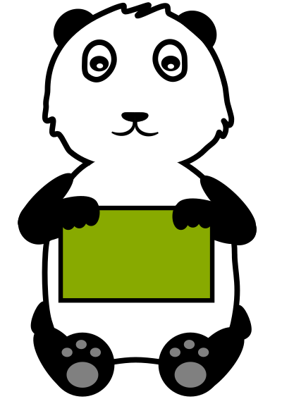 Panda Holding a Sign clipart