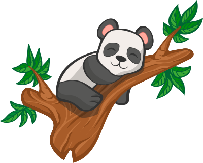Panda in tree (#1) clipart