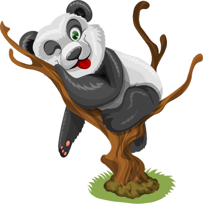 Panda in tree (#2) clipart