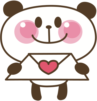 Panda Love Letter clipart