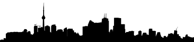 Panoramic City Skyline Silhouette clipart