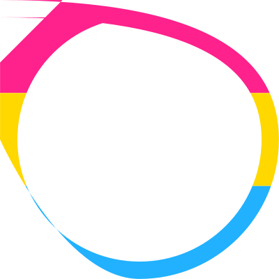 Pansexual pride flag round border or profile frame clipart