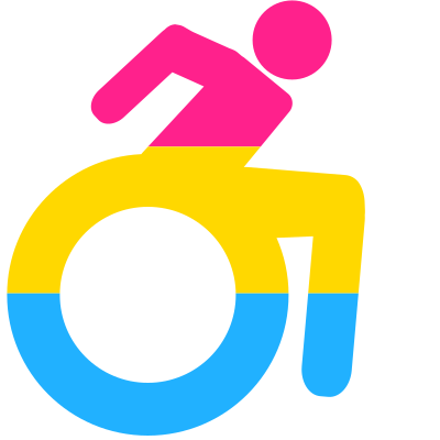 Pansexual wheelchair pride flag disabled clipart