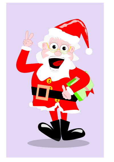 Papai noel chegando clipart