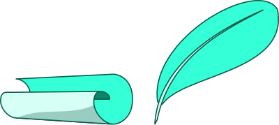 Paper and feather clipart
