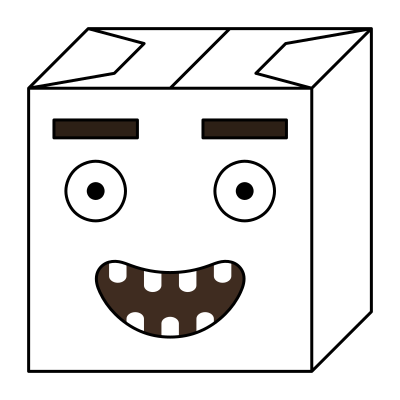 Paper box head 4 clipart
