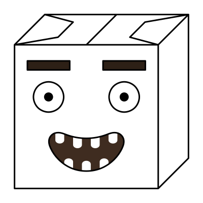 Paper box head 5 clipart