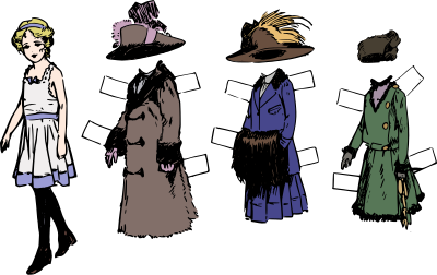 Paper Doll - Colour clipart
