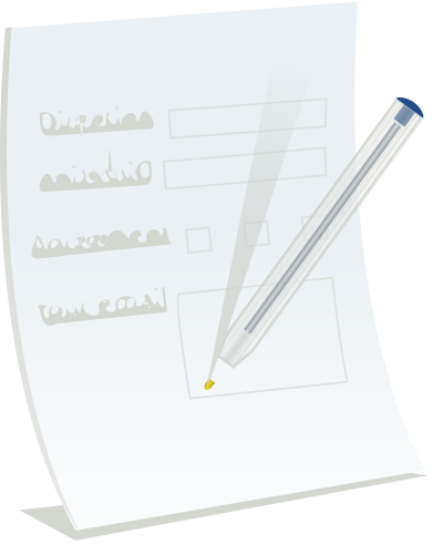 Paper form with ballpoint clipart