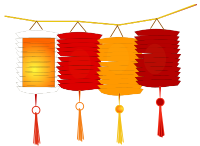 Paper lanterns clipart