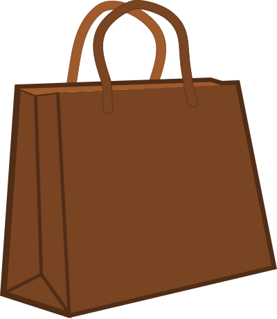 Paper shopping bag clipart