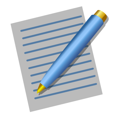 Paper with pen clipart