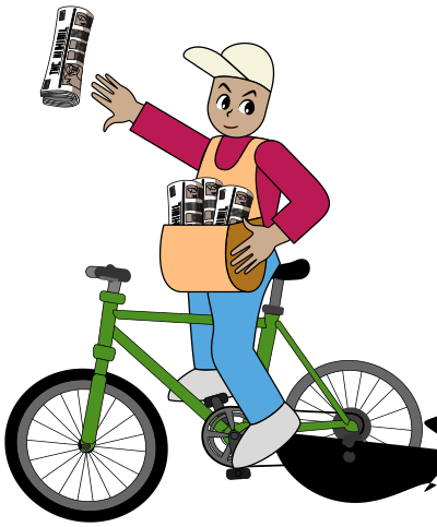 Paperboy On A Bike clipart